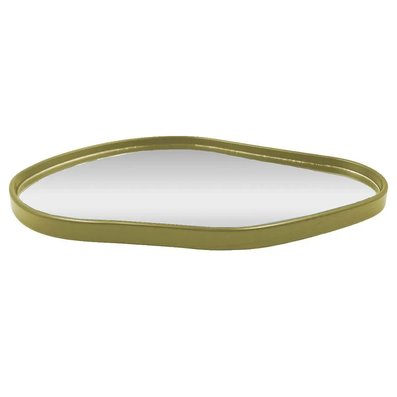 Bandeja Espelhada 28x18cm em Vidro Inter Ponte-Dourado