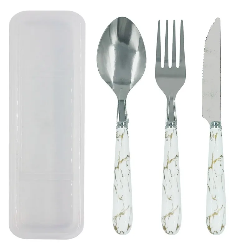 Kit Talher C/ Estojo 3 Peças em Aço Inox Interponte-Branco