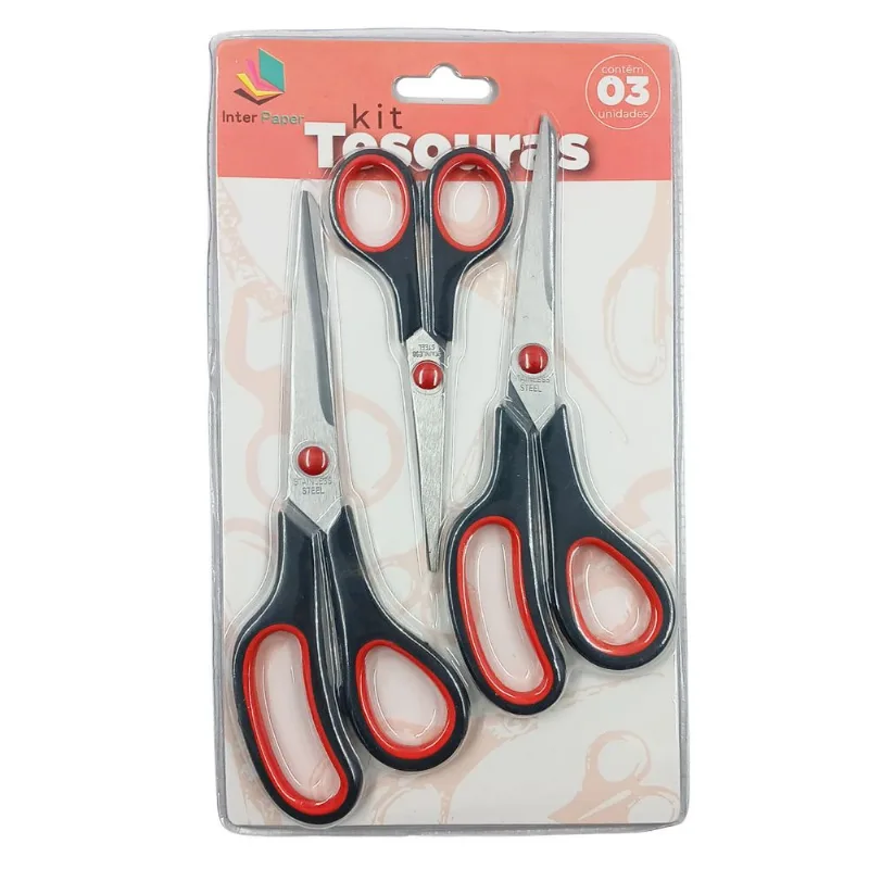 Kit Tesoura Multiuso 26cm em Aço Inox Inter Ponte-Vermelho