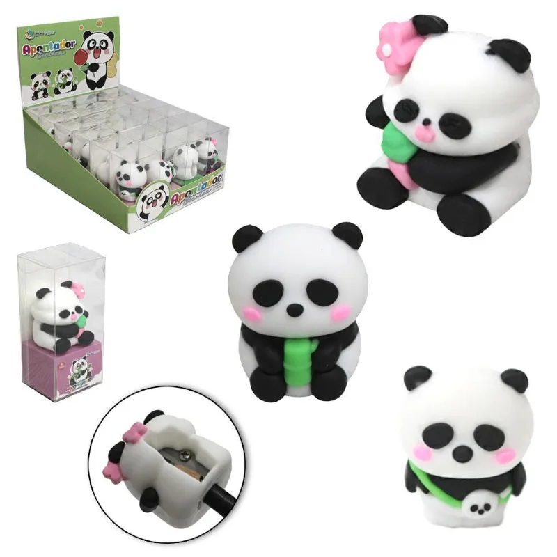 Apontador Escolar Panda Inter Paper Dp Play Kit 2 Pçs
