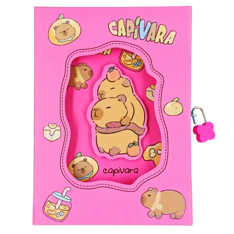 Diário Capivara C/ Cadeado 17,6x11cm em Papel Interponte- Pink