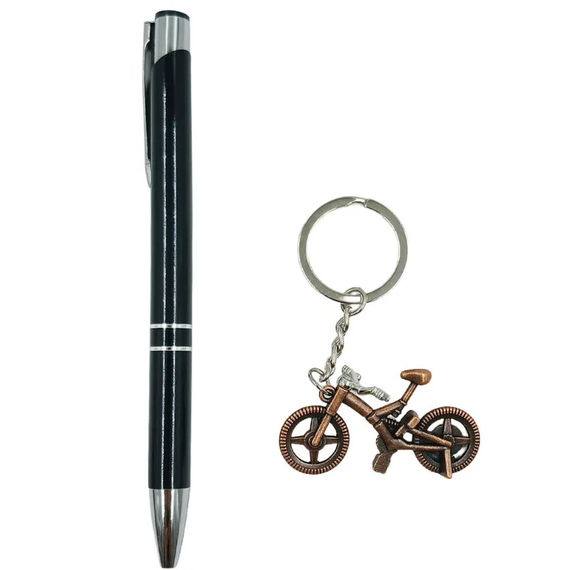 Chaveiro C/ Caneta 15cm em Metal Interponte-Bicicleta