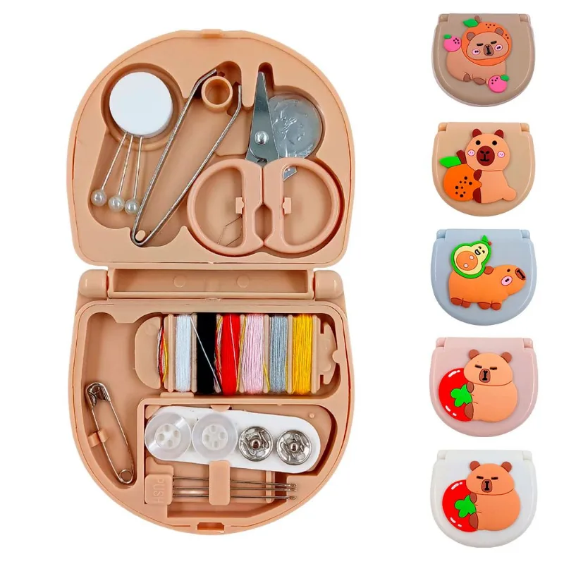 Kit Costura Capivara 20 Peças em Plástico Interponte-cores sortidas