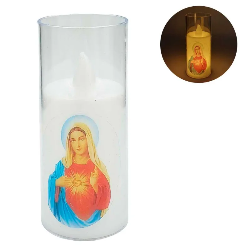 Vela Santo LED 16cm em Plástico Interponte-Modelo 1