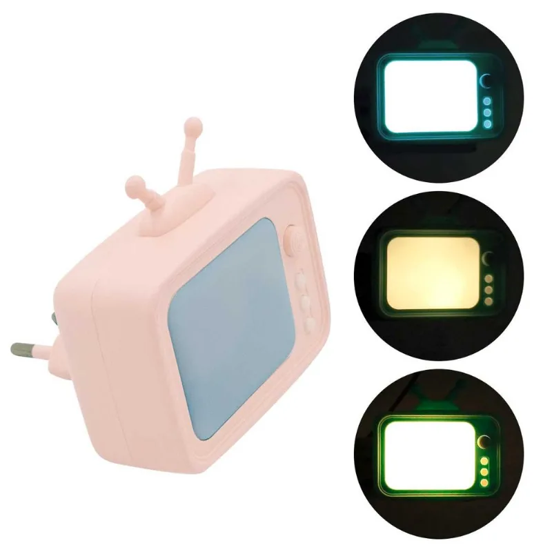Mini Luminária Televisão 7,3x7cm em Plástico Interponte-Rosa
