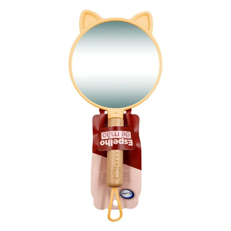Espelho de Mão Gatinho 12x28cm em Plástico Interponte-Sortido