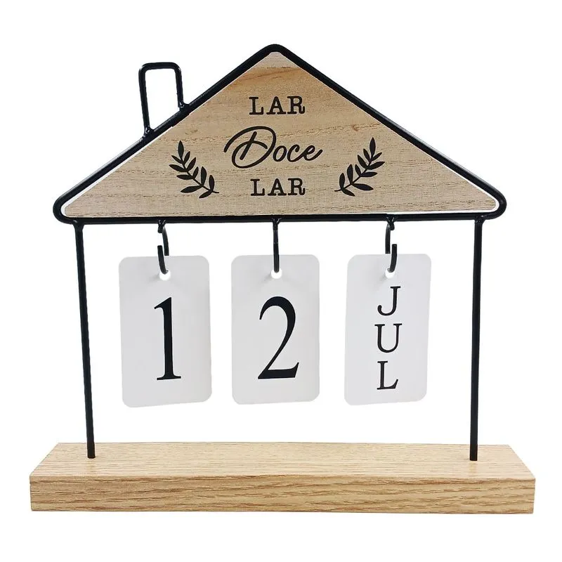 Calendário Decorativo 24x21cm em MDF Interponte