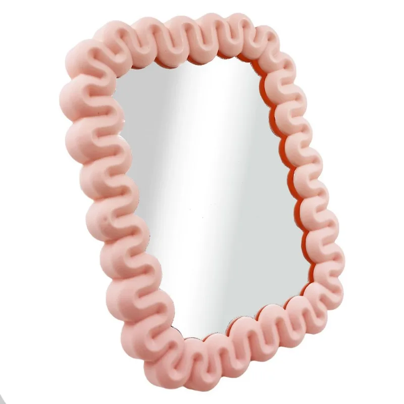 Espelho de Mesa 18x23cm em Plástico Interponte-Rosa