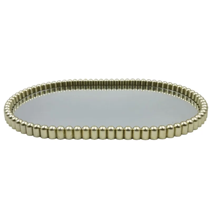 Bandeja Decorativa 21x31cm em Plástico Interponte-Dourado