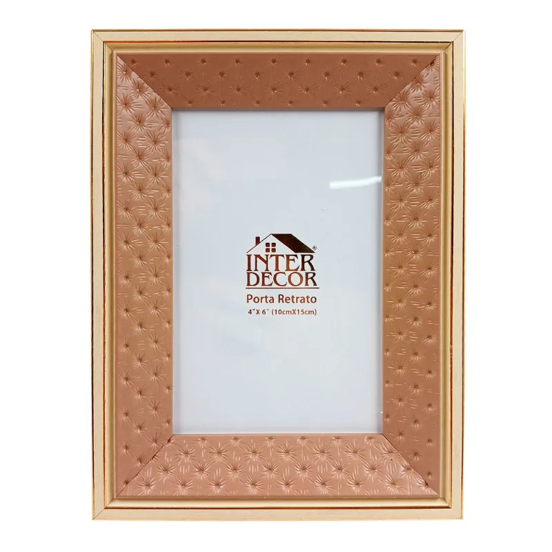 Porta Retrato Decorativo 10x15cm em MDF Interponte-Bege