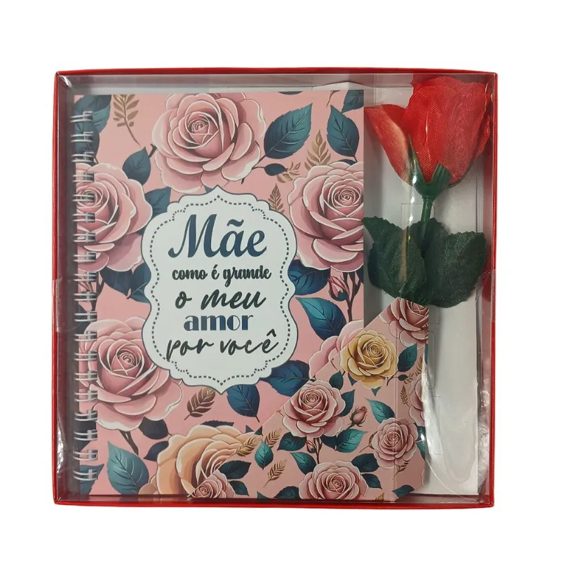 Bloco de Anotação Mãe Flores C/ Rosa 18x18cm em Papel Interponte-Modelo 1