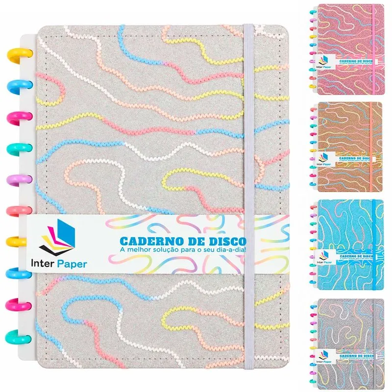 Caderno Disco Bordado 18,5x25,5cm 80 Folhas Interponte