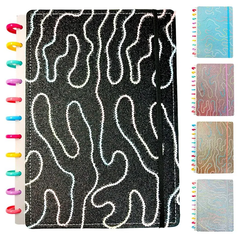 Caderno Disco Bordado 20,3x28,3cm 80 Folhas Interponte-Cores sortidas
