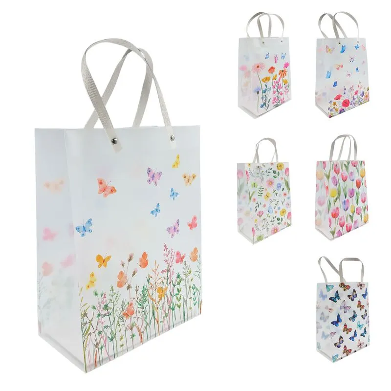 Sacola P/ Presente Floral 23x30cm em Plástico Inter Ponte