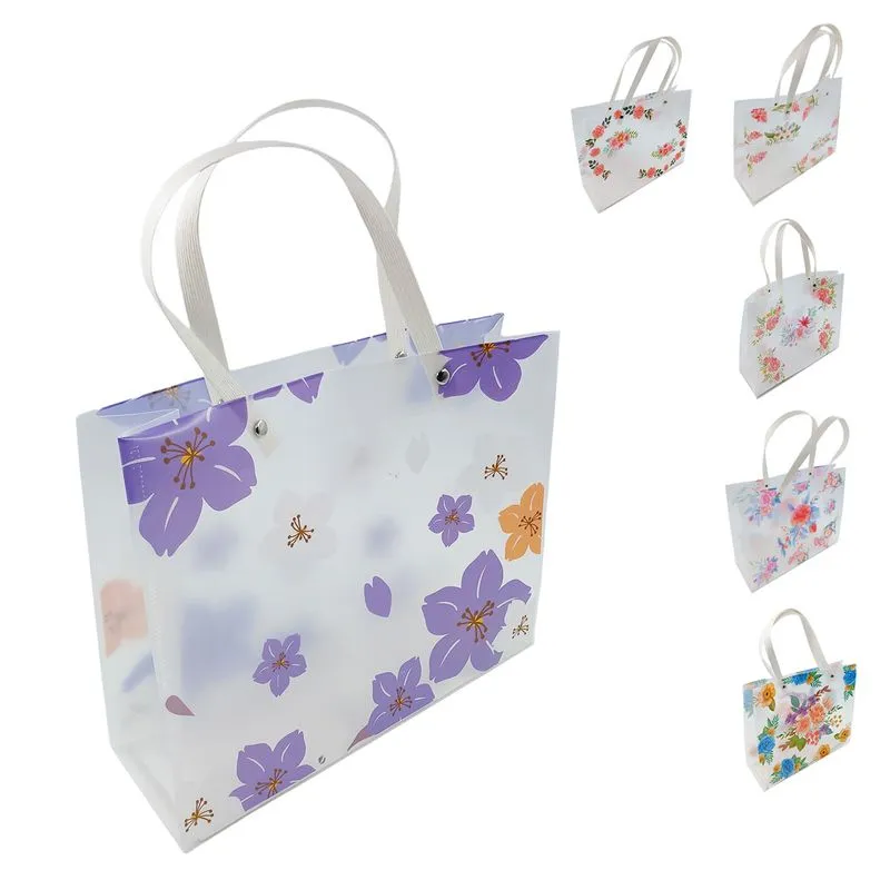 Sacola P/ Presente Floral 19x25cm em Plastico Inter Ponte