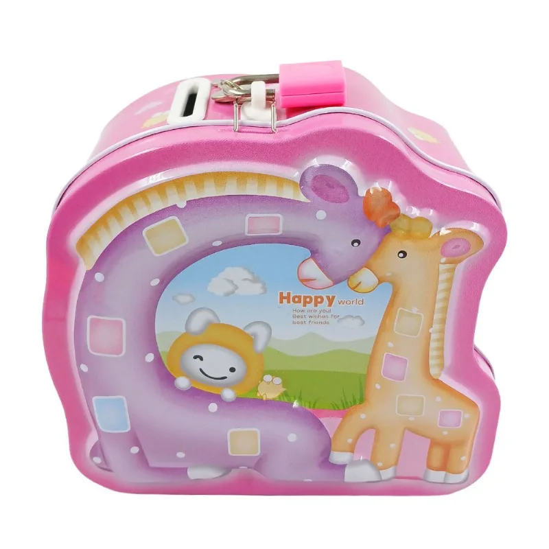 Cofre Girafa 11,5x11,5cm em Metal Interponte-Rosa