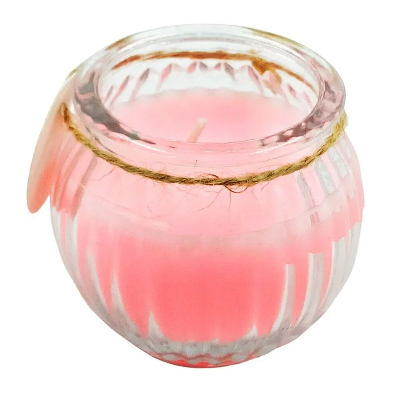 Vela Aromática Decorativa 6x6cm em Vidro Interponte-Rosa