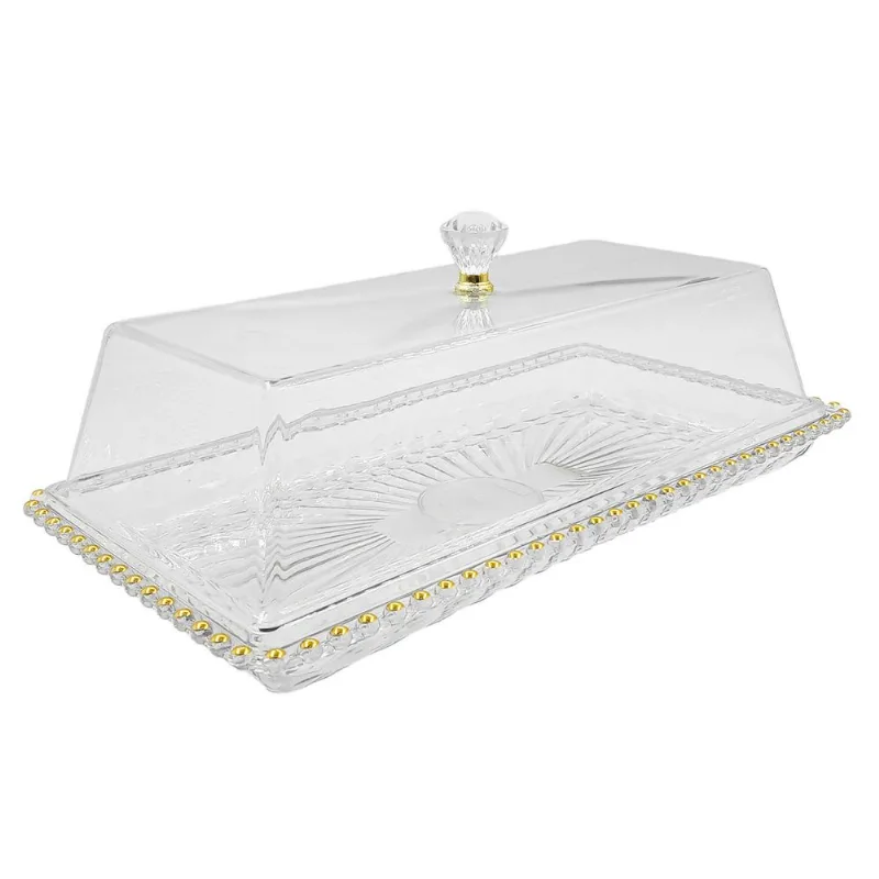 Bandeja C/Tampa Decorativa 37x19cm em Plastico Interponte