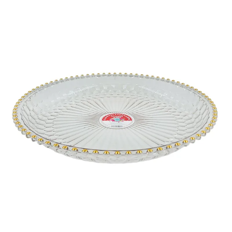 Bandeja Redonda Decorativa 32x4cm em Plástico Interponte