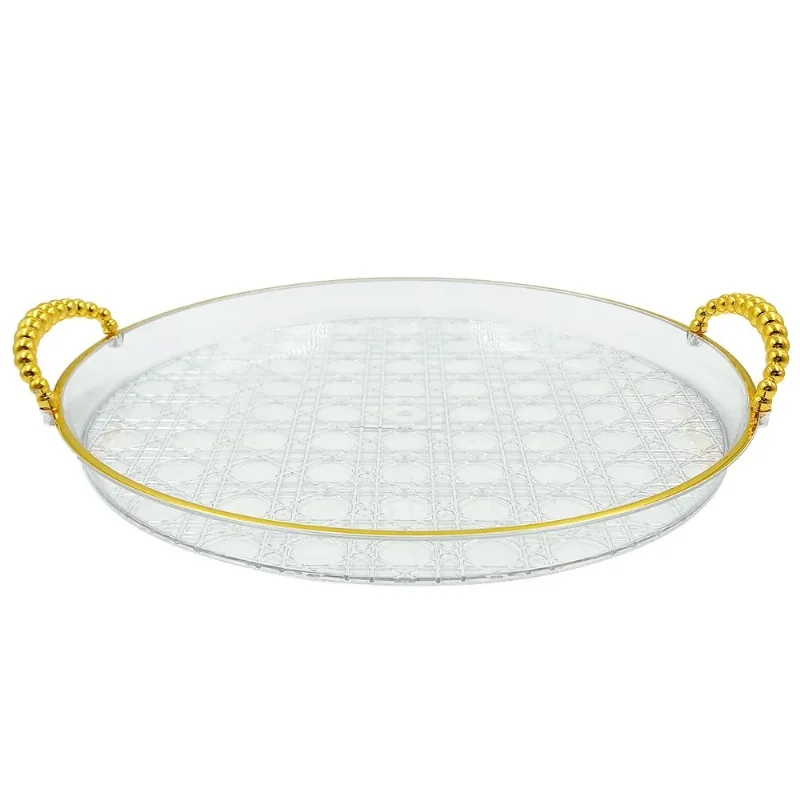 Bandeja Redonda C/ Alça 33cm em Plástico Interponte