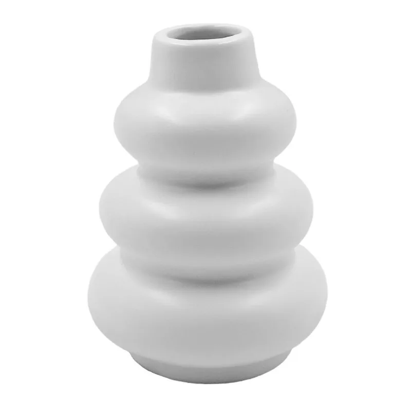 Vaso Decorativo 9,4cm em Porcelana Interponte-Branco