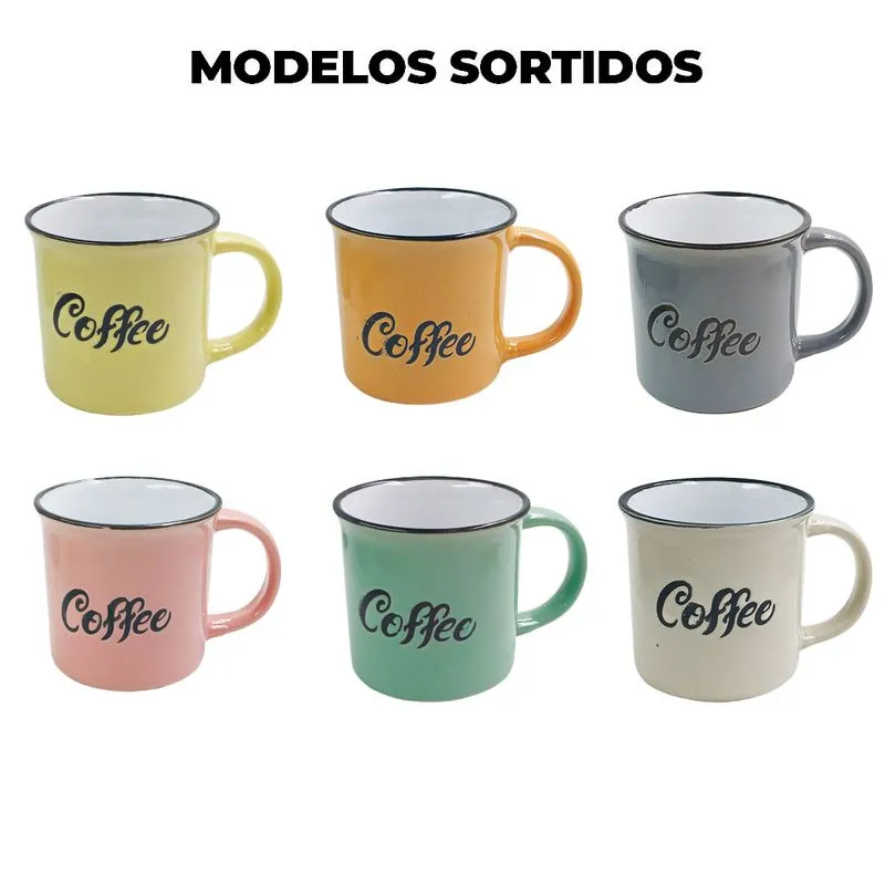 Caneca Coffee 180ml em Cerâmica Interponte-Modelos Sortidos