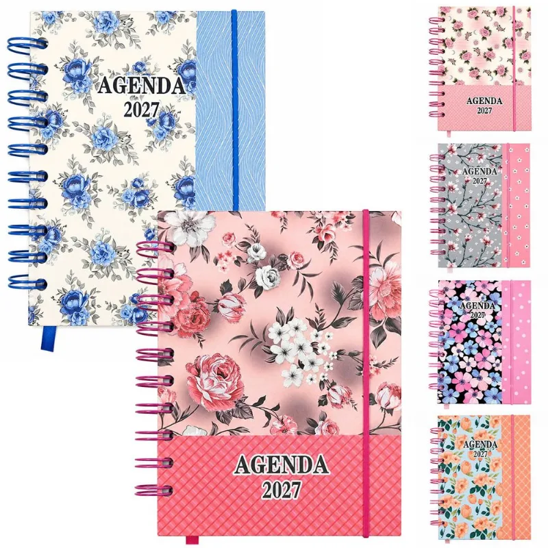 Agenda Flores 2027 10,4x14,1cm em Papel Interponte