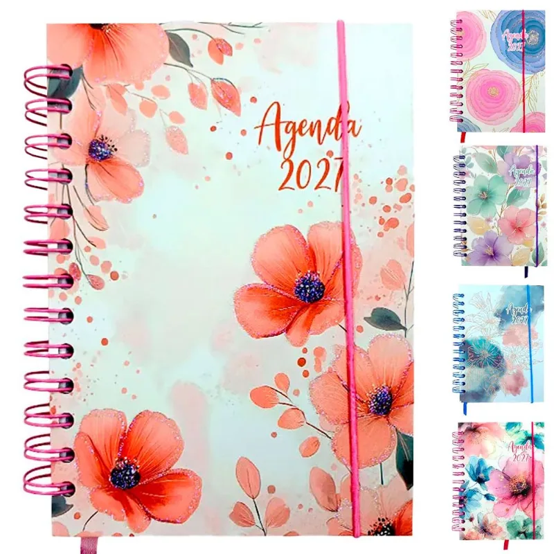 Agenda Flores 2027 18,5x13cm em Papel Interponte