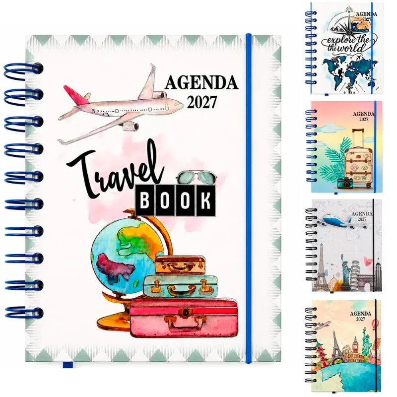 Agenda Viagem 2027 10,4x14,1cm em Papel Interponte