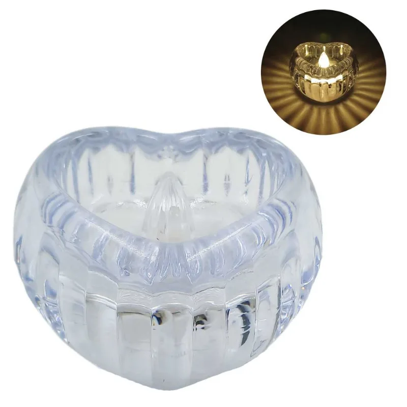 Vela LED Coração 4,5x3,5cm em Plástico Interponte