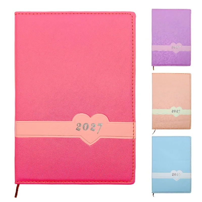 Agenda Coração 2027 13,9x20,4cm em Papel e Couro Interponte