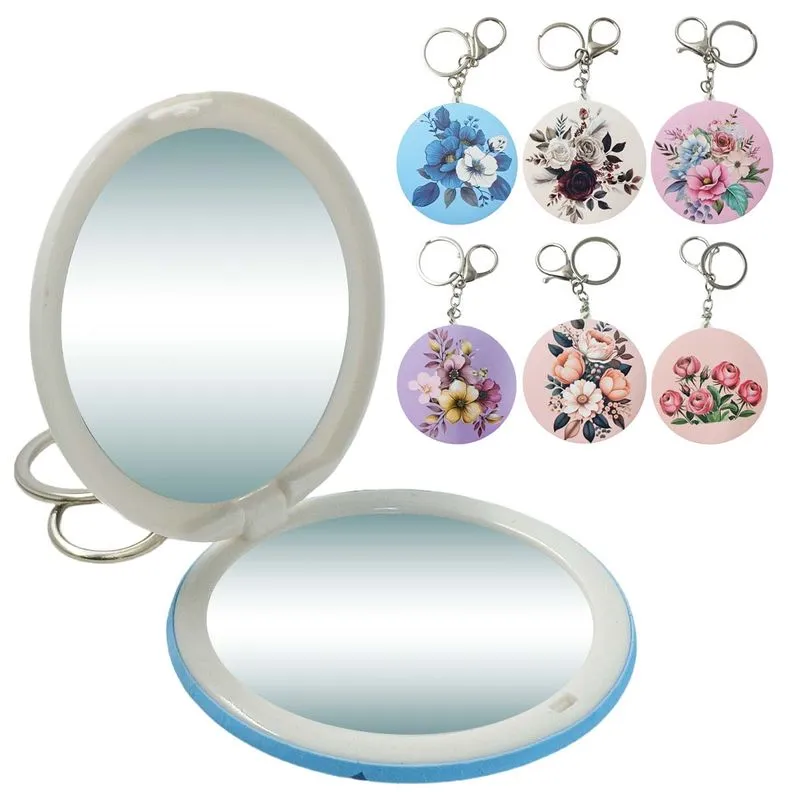 Espelho de Bolsa Floral 7cm em Vidro Interponte
