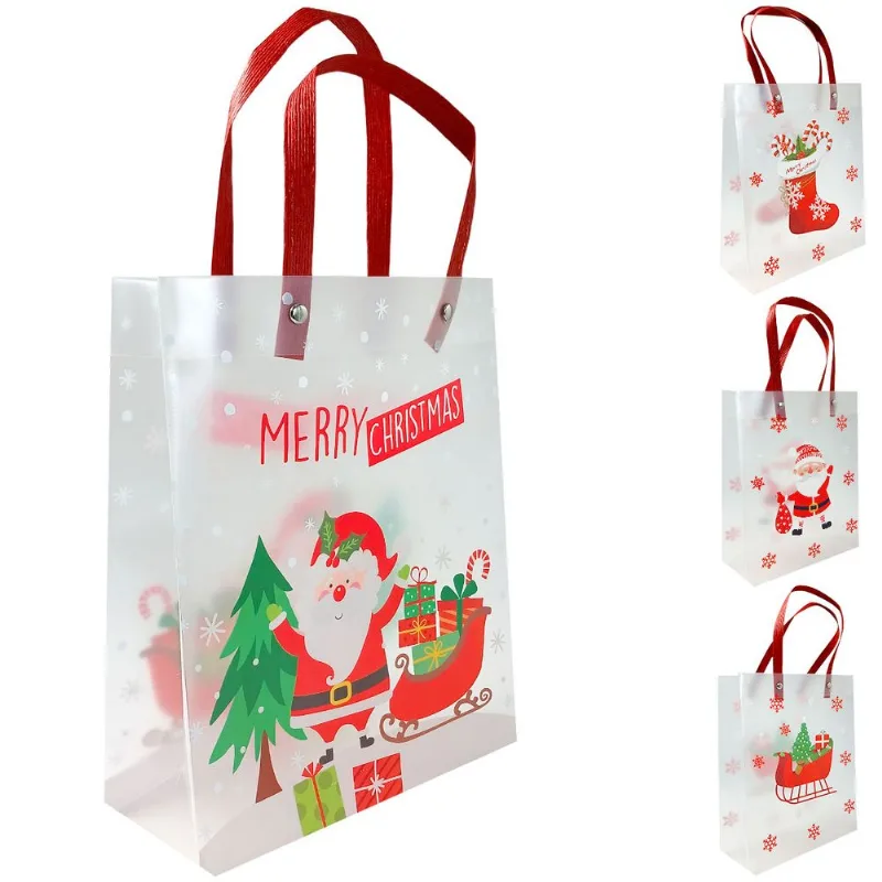 Sacola P/ Presente Natalina 15x7cm em Plastico Interponte