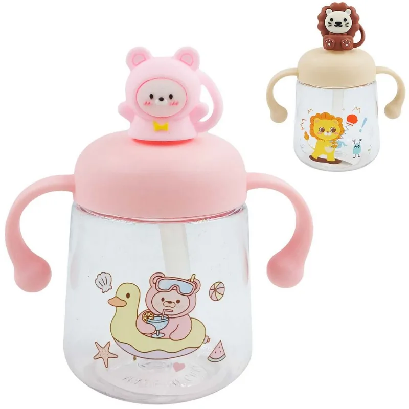 Garrafa Infantil C/ Canudo 350ml em Plástico Interponte-Sortido