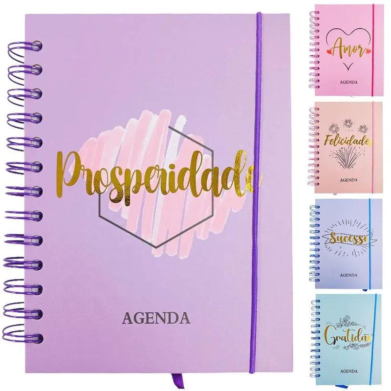 Agenda C/ Frases 12,9x17,9cm 160 Folhas em Papel Interponte-Modelos Sortidos