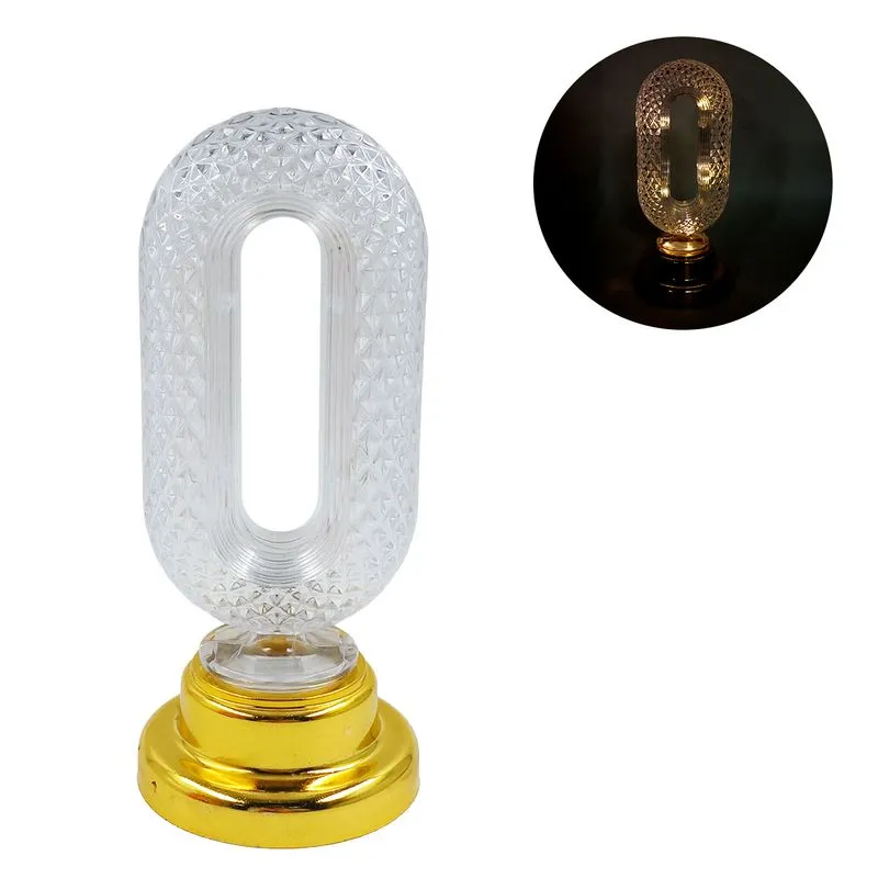 Luminária de Mesa Crystal Decorativa 6,4x7x15,8cm em Plástico Interponte