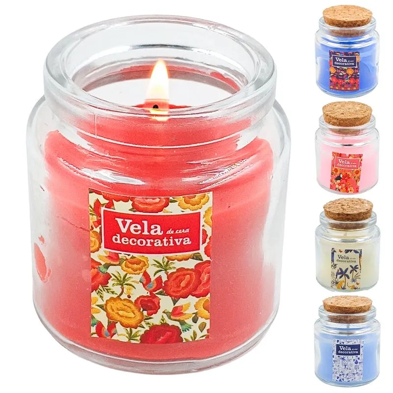Vela Aromática Decorativa 4,5x4,5cm em Vidro Interponte-Modelos sortidos