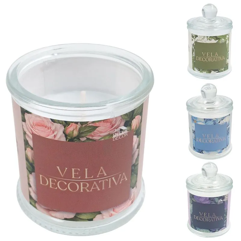 Vela Aromática Decorativa 6,5x5,5cm em Vidro Interponte-Modelos sortidos