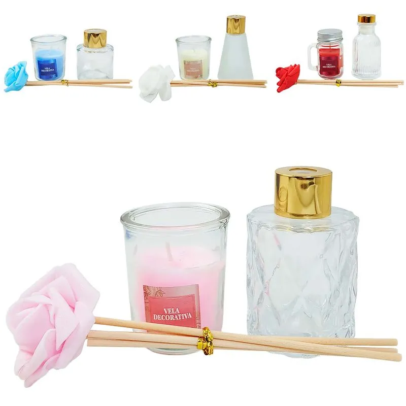 Kit Vela Decorativa 3 Peças em Vidro Interponte-Modelos Sortidos