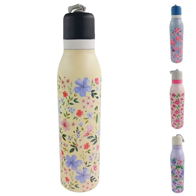 Garrafa Térmica Flores 700ml em Aço Inox Interponte-Modelos Sortidos
