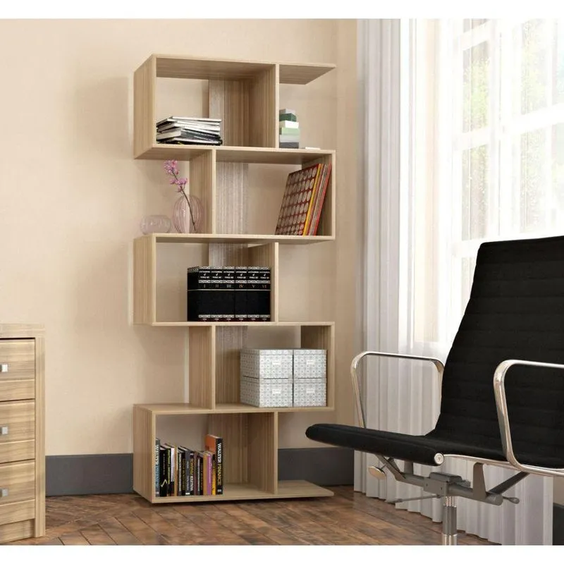 Estante Livreiro Com 5 Nichos Office Plus Castanho