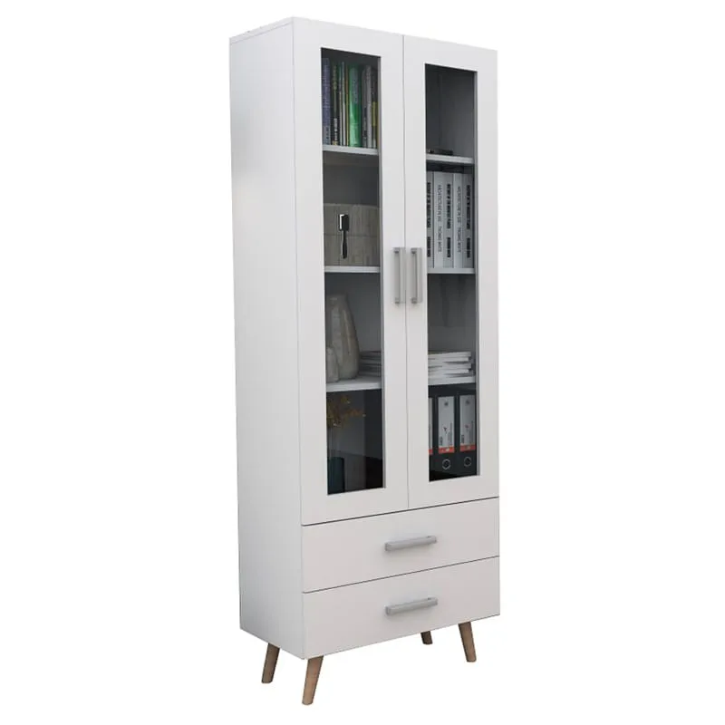 Armário Cristaleira 2 Portas 2 Gavetas ARM 3004 Branco - Appunto