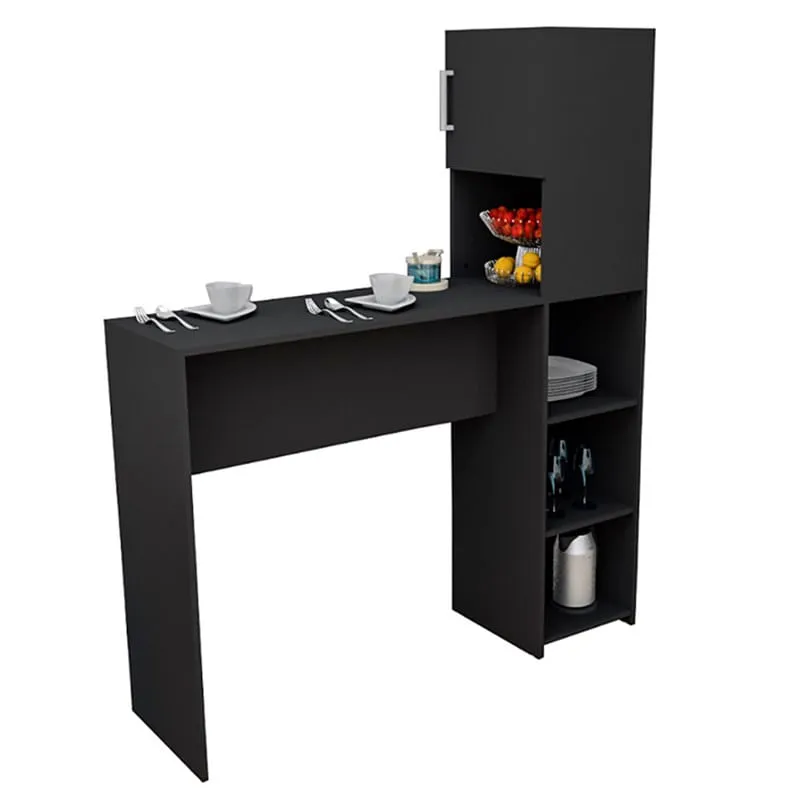 Mesa Bancada Gourmet para Cozinha 1 Porta 4 Nichos BAC 2000 Preto - Appunto