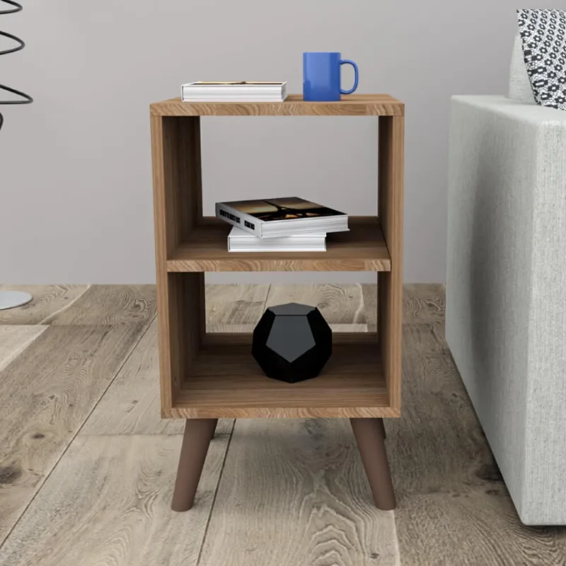 Mesa de Canto Retro 2 Nichos - Castanho