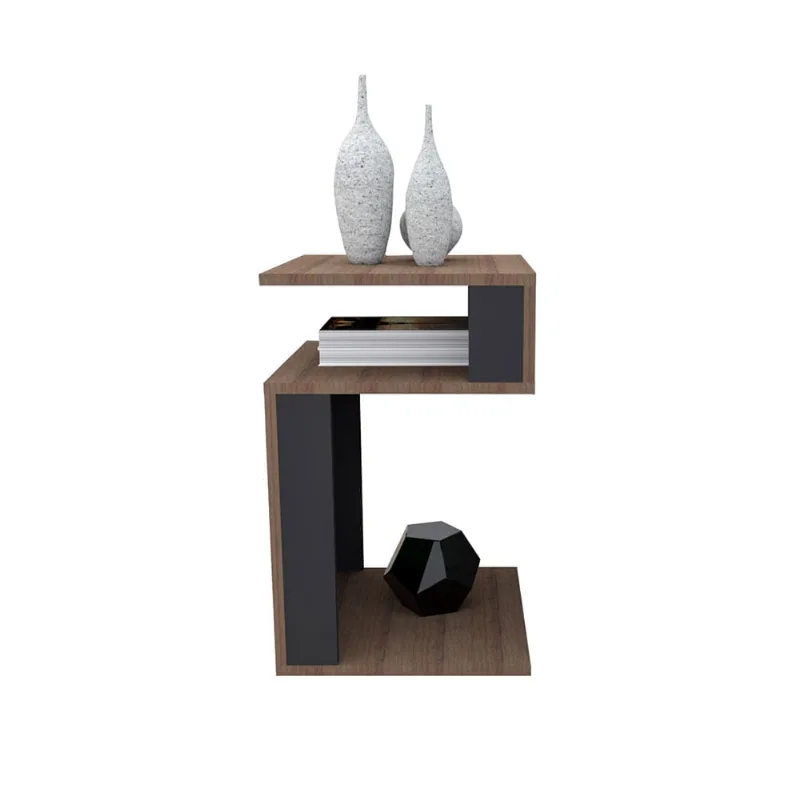 Mesa de Canto para Sala Nogueira e Preto