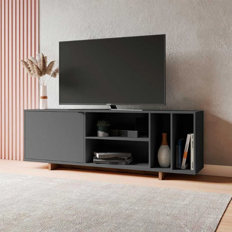 Rack Nomad Com Nichos Para Tv De Até 65" Grafite