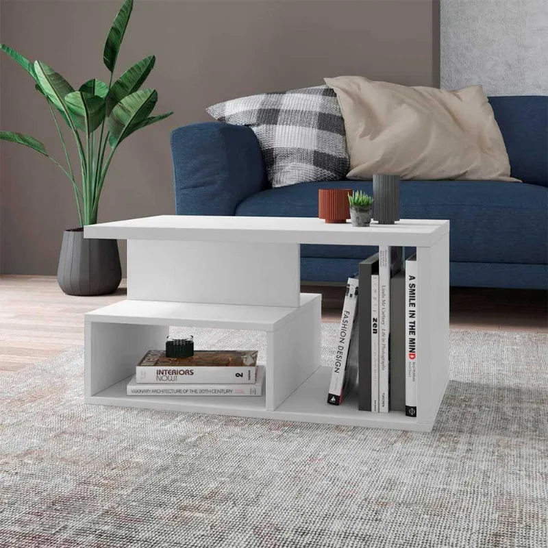 Mesa De Centro Linea Com Nicho Branco