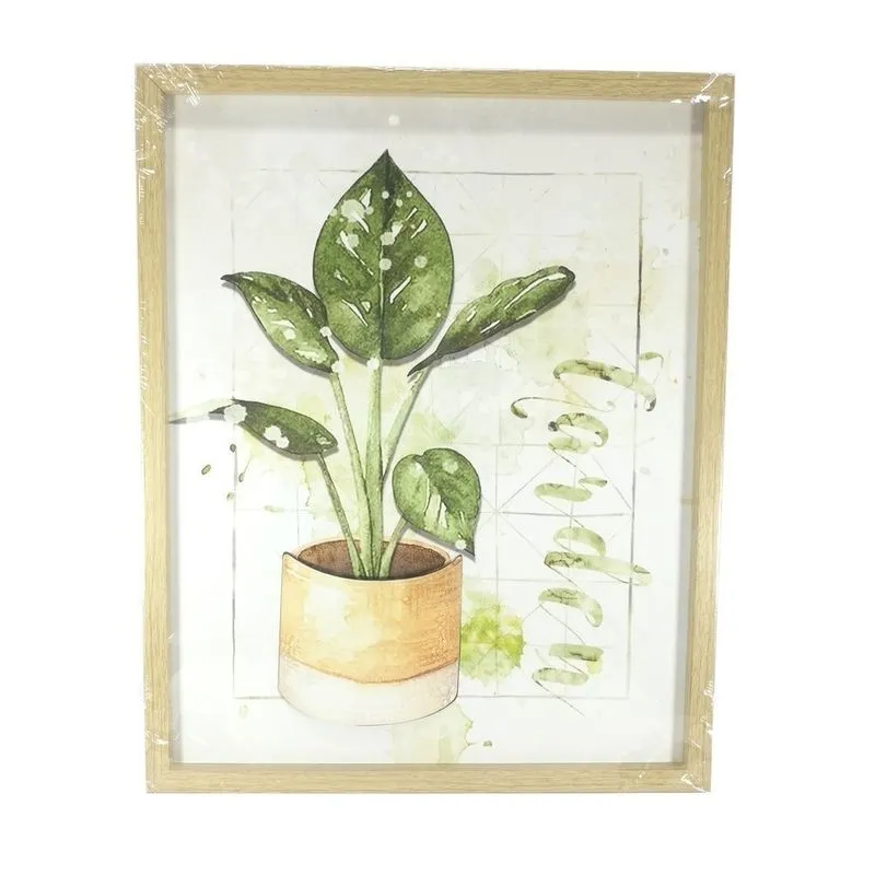 Quadro canvas vaso em metal 3D 40X50 cm