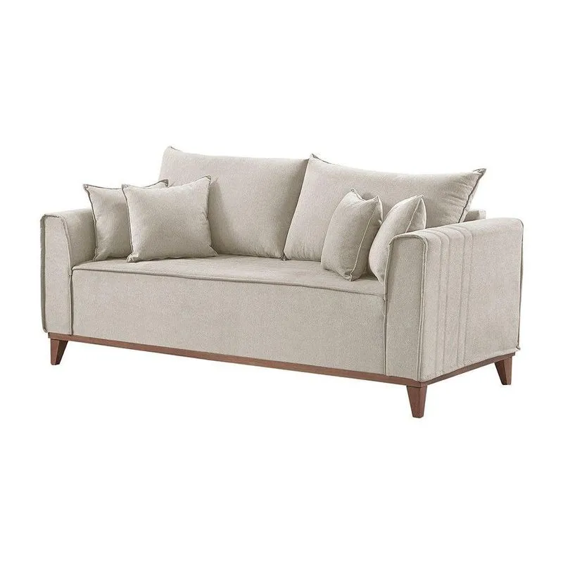 Sofá 4 Lugares Living M-46 Martins Veludo Creme