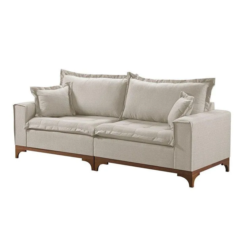 Sofá 4 Lugares Living M-47 Veludo Martins Creme